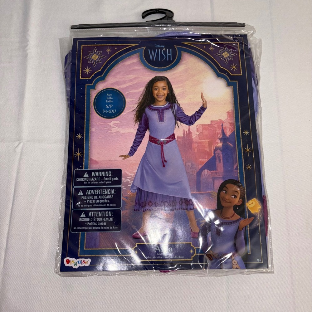 Disguise Disney Wish Asha Costume Dress Girls Size Small 4 6X‎ Purple Outfit